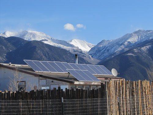  grid tied solar electric system on the roof of the house this system